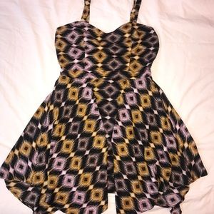 Bar III Ikat asymmetrically-hemmed dress